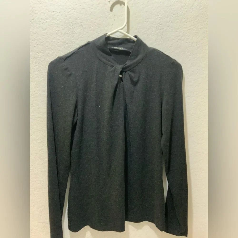Iris Setlakwe Gray sweatshirt front top knot neck size M